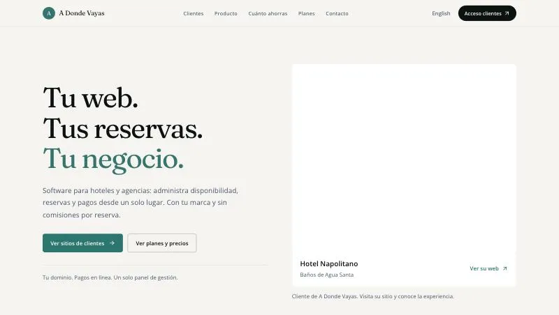 Página de inicio de A Donde Vayas