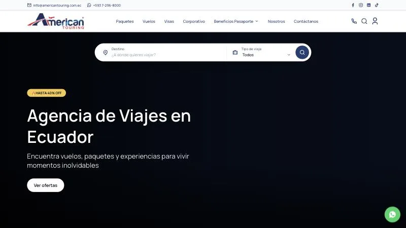 Página de inicio de American Touring