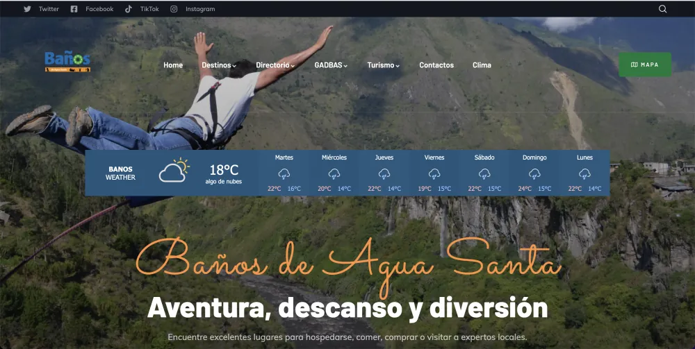 Página de inicio de GAD Baños de Agua Santa