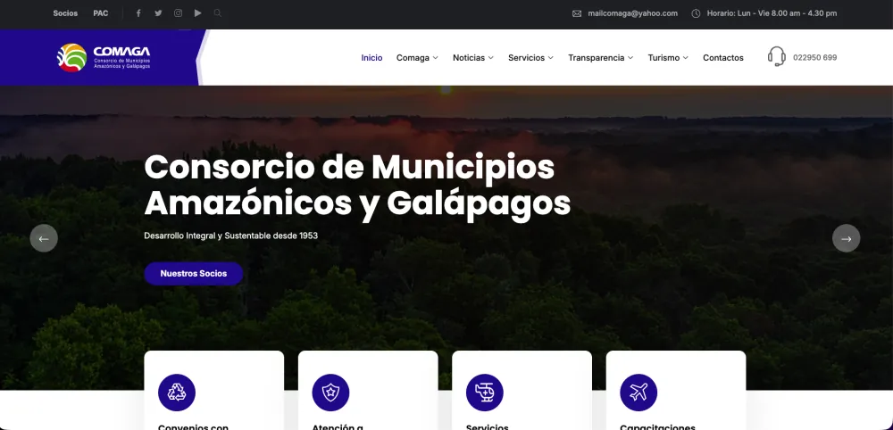 Página de inicio de COMAGA