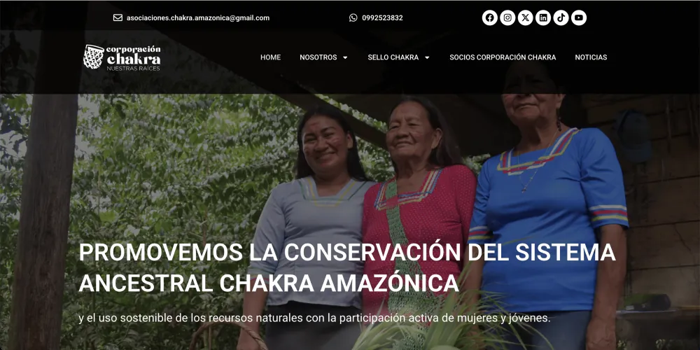 Página de inicio de Corporación Chakra