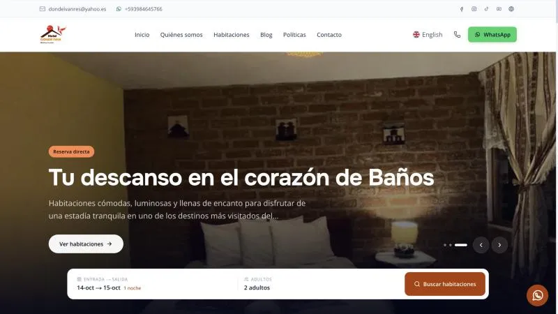 Página de inicio de Hotel Donde Iván