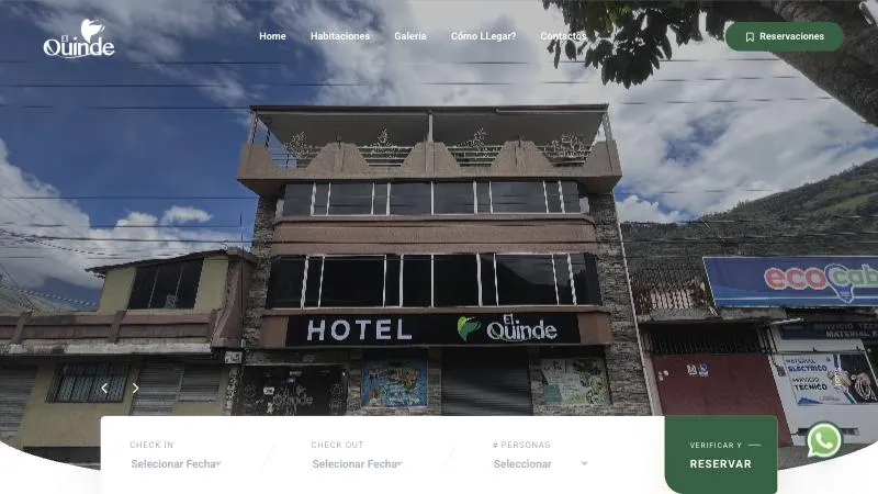Página de inicio de El Quinde Hotel