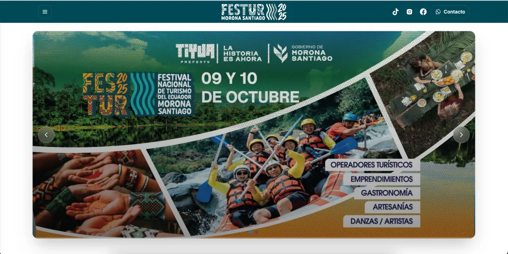 Página de inicio de FESTUR Ecuador