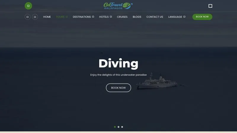 Página de inicio de Get Travel Galápagos