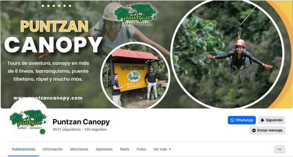 Página de inicio de Community Manager Puntzan Canopy