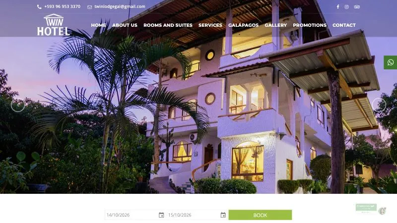 Página de inicio de Twin Hotel Galápagos