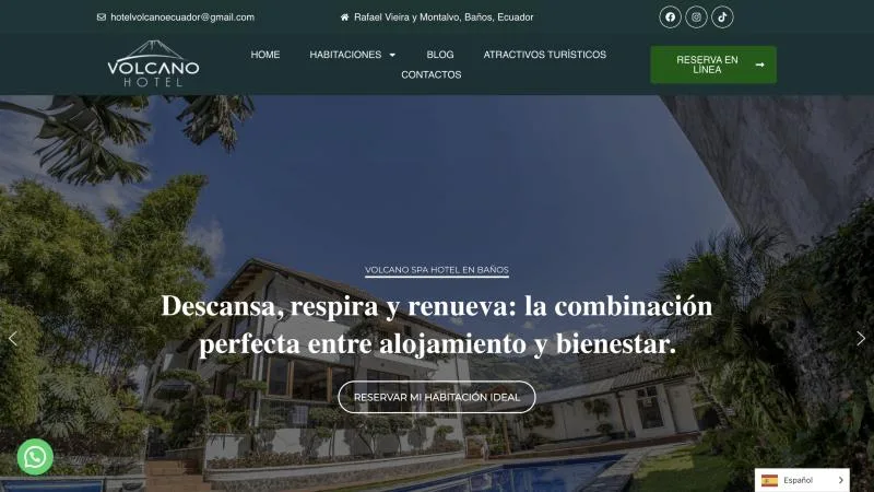 Página de inicio de Volcano Spa Hotel
